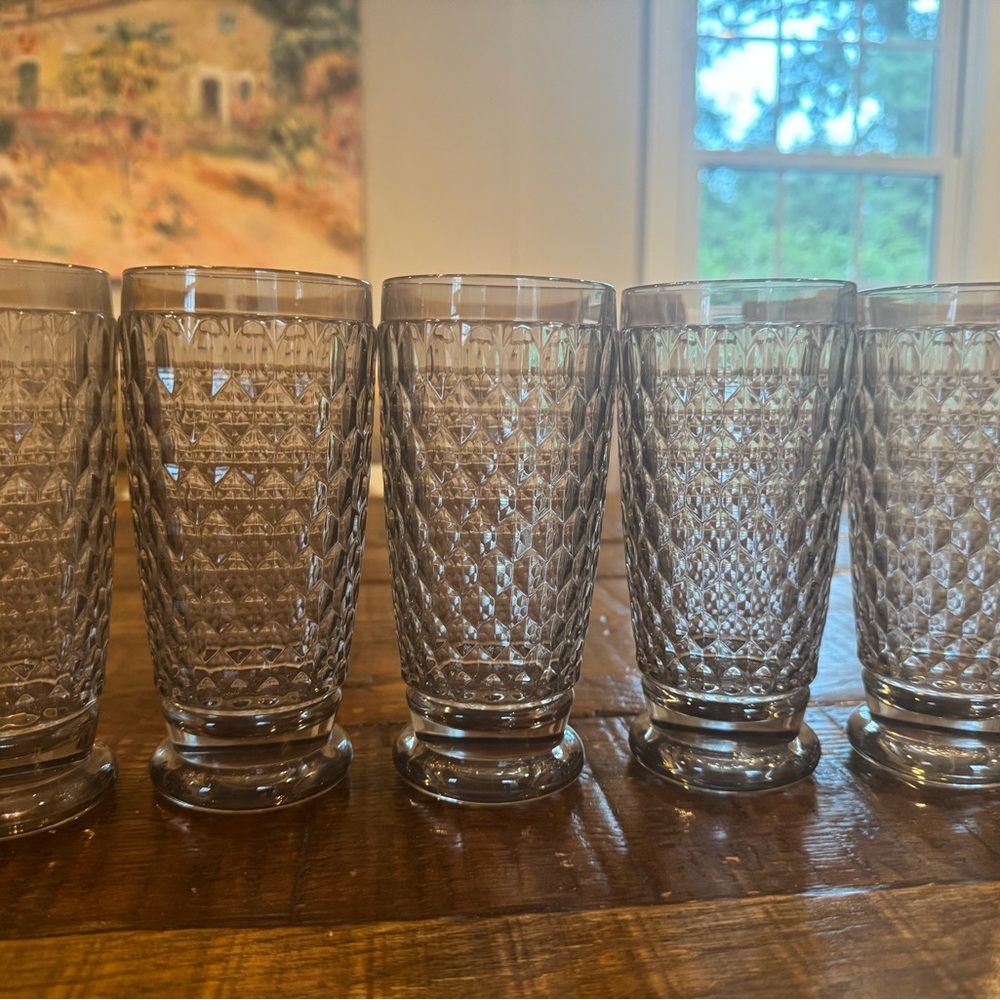 Villeroy & Boch Diamond Pattern Glass Tumblers in Smoke (6)